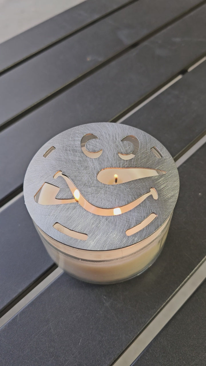 metal snowman candle lid accessory