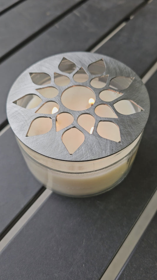 Helios Sunburst Candle Topper Lid – Metal Candle Lid for Jar Candles | Sunburst Design | Modern Home Décor Gift for Candle Lovers