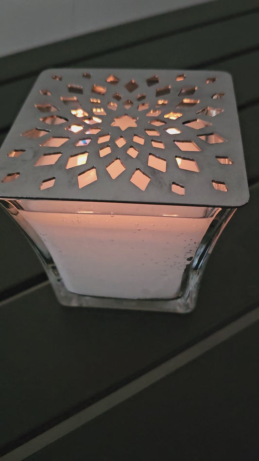 Square Starburst Candle Topper,  Metal Geometric Candle Topper, Handmade Candle Accessory