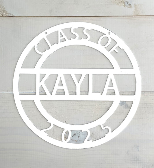Custom Graduation Year and Name Metal Sign