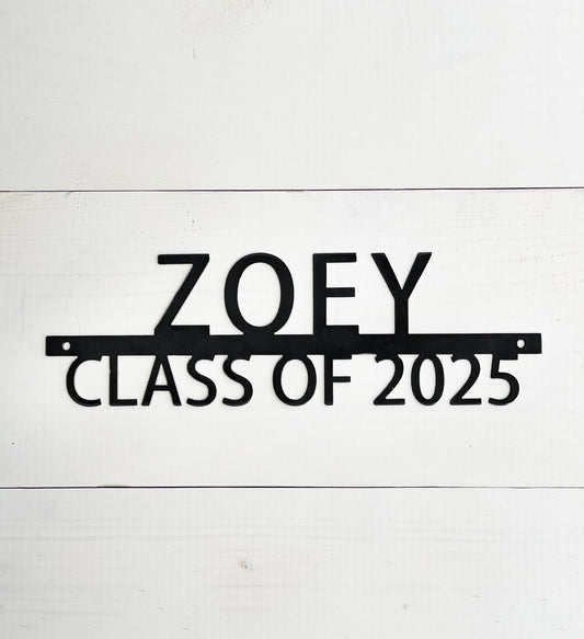 Custom Graduation Year and Name Metal Sign - Rectangular