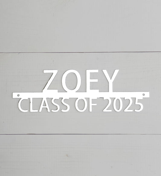 Custom Graduation Year and Name Metal Sign - Rectangular